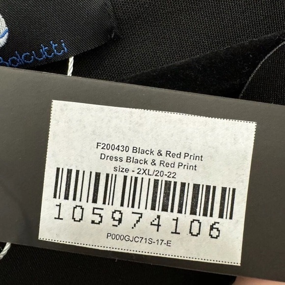 NWT Nino Balcutti shirt Dress Women's Black Sequin graphic Red Lips 2XL 20-22 - Picture 3 of 5